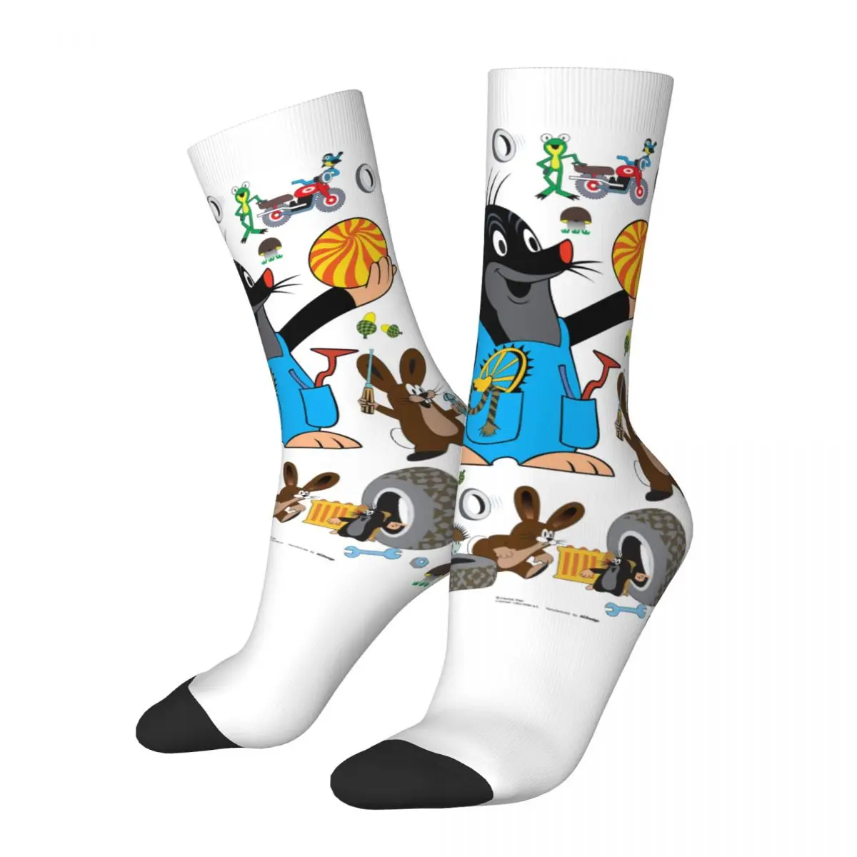 Vintage Animal Cute Crazy Men's compression Socks Unisex Krtek The Mole Harajuku Seamless Printed Funny Novelty Happy Crew Sock