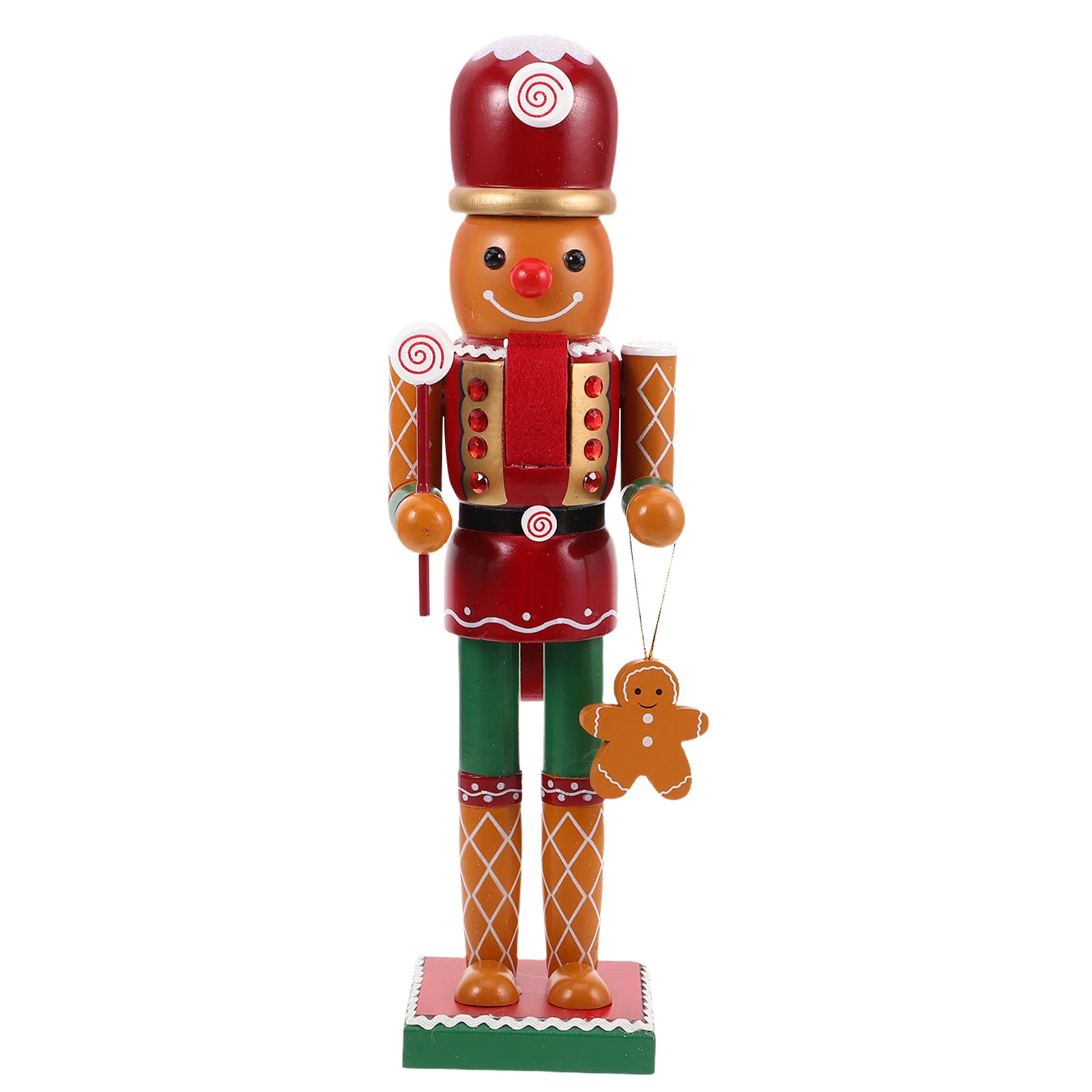 

Gingerbread Nutcracker Decoration Sturdy Lightweight Soldier Design Festive Home Ambiance Mantel Shelf Tabletop Xmas Decor