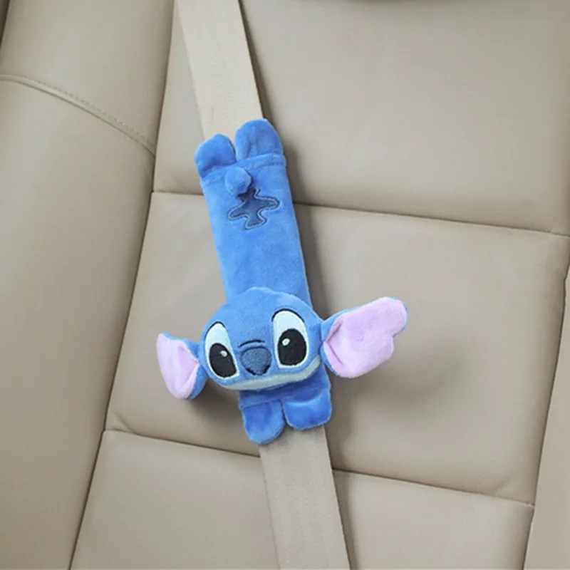 Stitch Seat Belt Protective Cover Cute Cartoon Soft Plush Car Shoulder Belt Fashion Car Inside Decoration Doll BIrthday Gifts