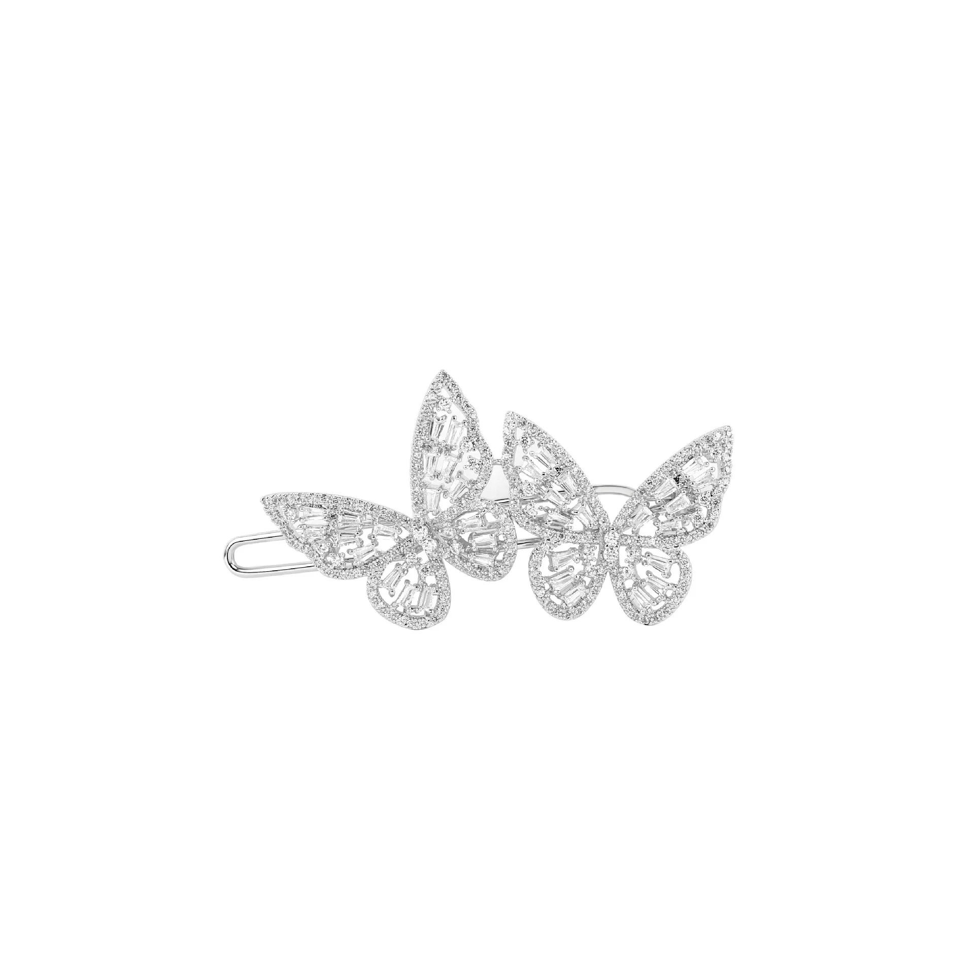 

Irregular Liquid Metal Hairpin Butterfly Zircon Hair Clips Girl Fashion Silver Bang Clip For Women Hair Accessories