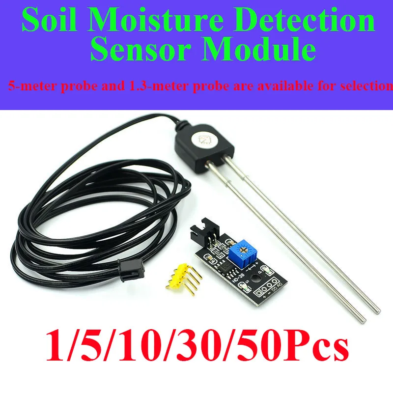 1~50Pcs Soil Humidity Detection Module Soil Moisture Sensor Corrosion Resistant Probe  For Arduino Agriculture Gardening