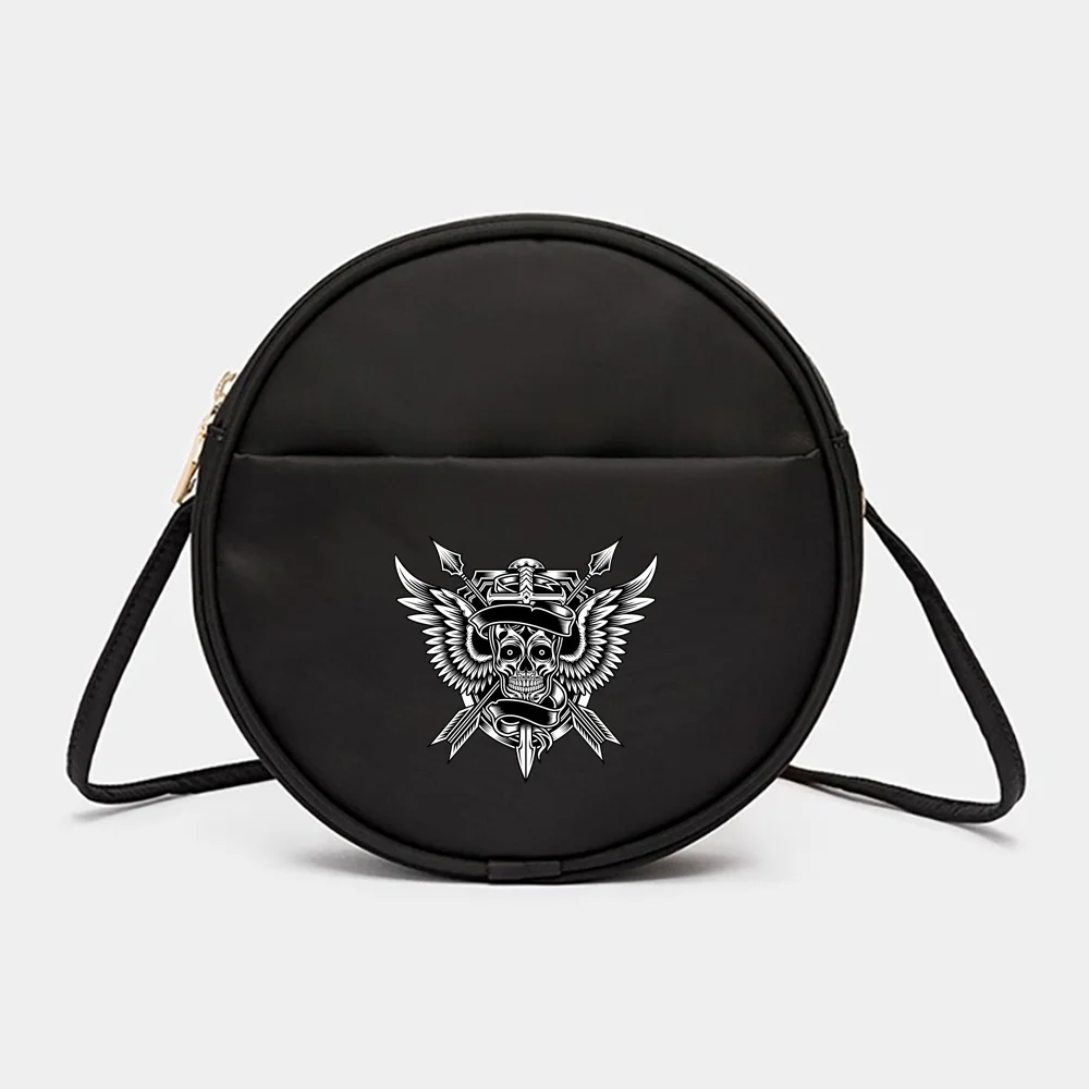 Womens Crossbody Storge Bag skull Series Pattern Round Messenger Shoulder Top-Handle Bags high school Messenger Bags Phone Purse