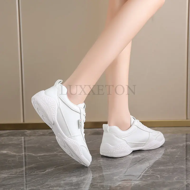 Sneakers for Womens Spring Autumn Breathable White Shoes Woman Casual Leather Mesh Pacthwork Comfortable Sport Shoe