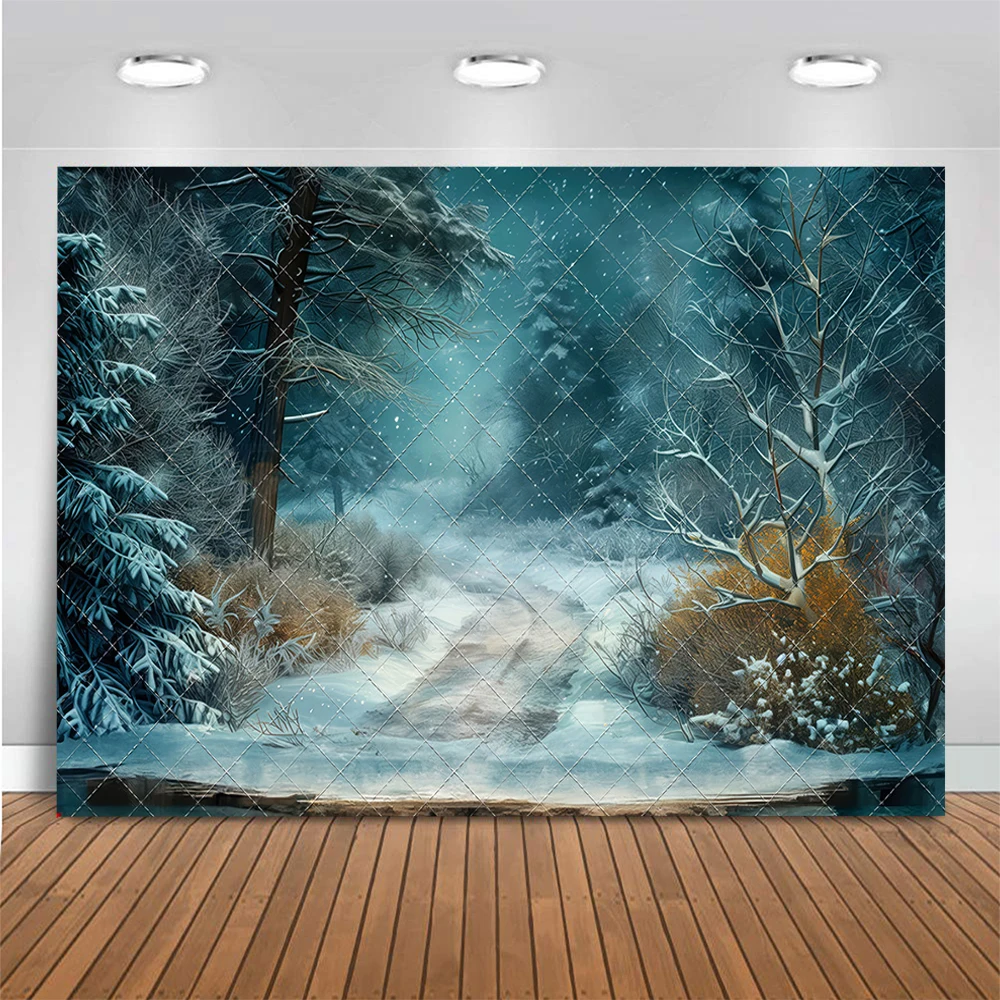 North Pole Fishing Hole Trail Photography fondale Winter Frozen Lake Background Kids Birthday Cake Smash Photo Studio puntelli