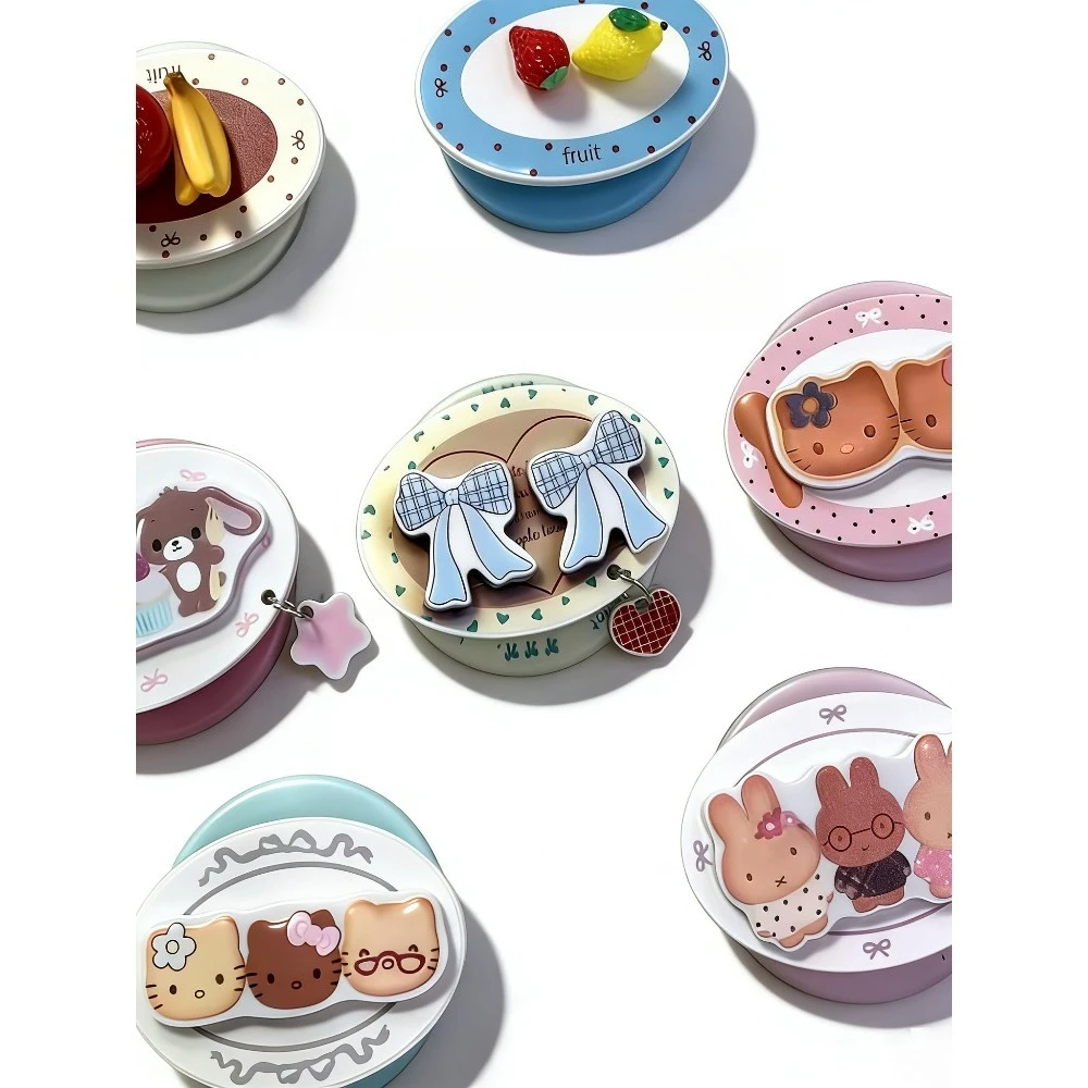 Sanrio Creative Cartoon Hello Kitty Korea Cute Biscuit For MagSafe Phone Stand Foldable Magnetic Phone Case Finger Ring Holder