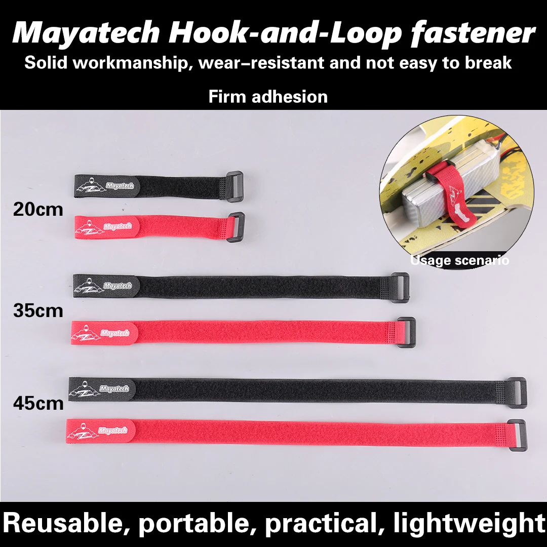 Model Reverse Buckle Hook and Loop Fastener Strap / Battery Binding Band / Model Binding Band For Multi-axis UAV  20CM 35CM 45CM