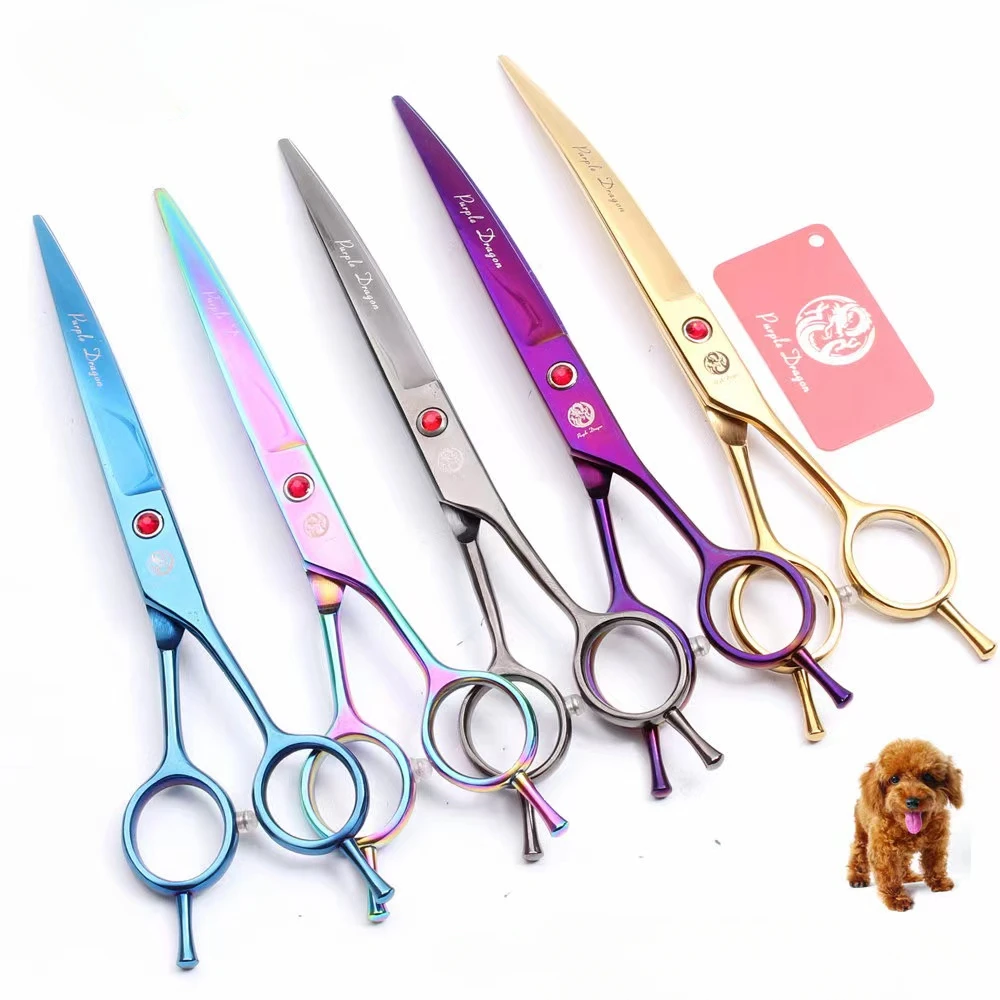 

Portable Curved Pet Hair Scissors Grooming Both Hand Available Stainless Steel Dog Scissors Pets Shears Animal Cutting Scissors