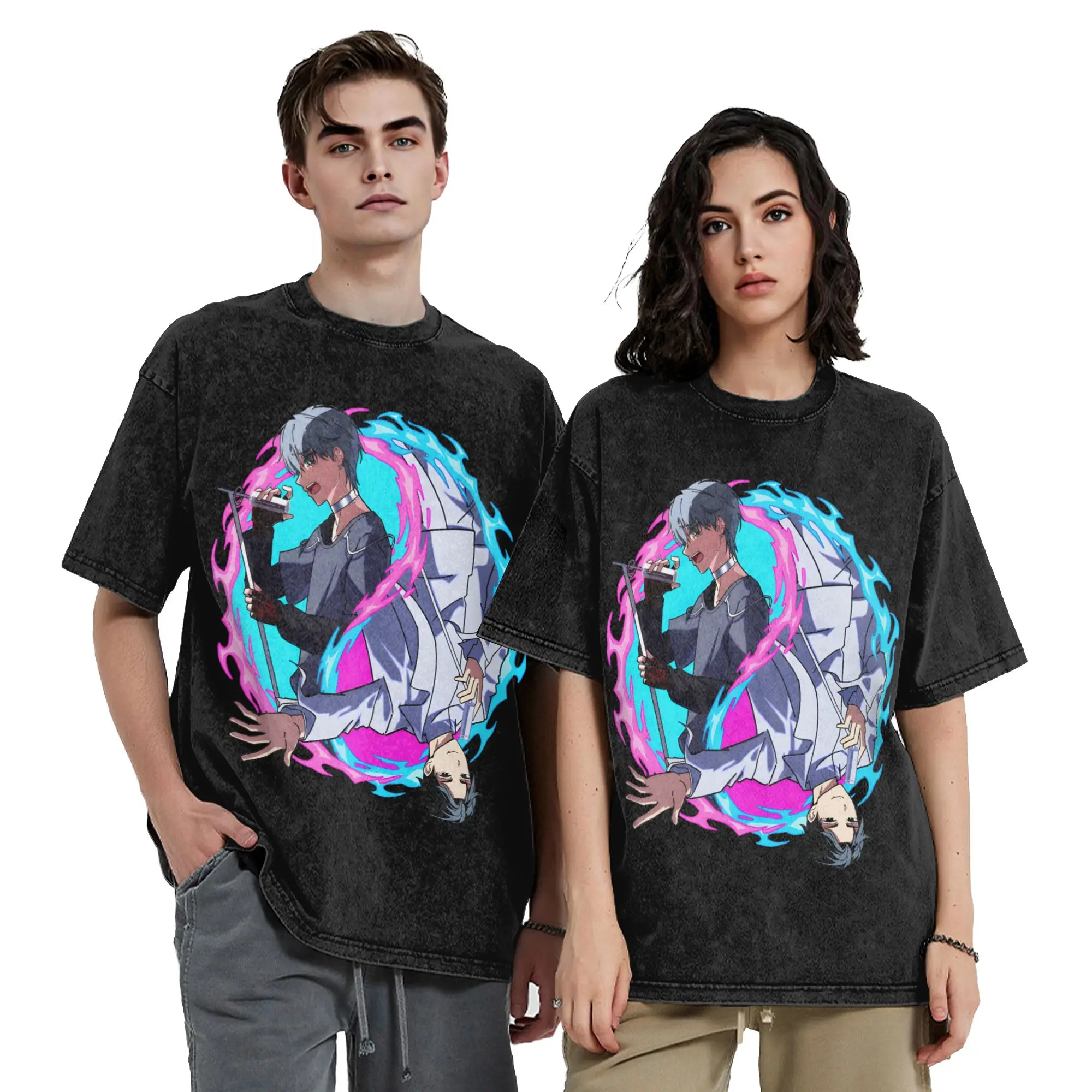 Aliens Stages Till X Ivan Washed T Shirts Streetwear Casual T-Shirt  Tee Shirt for Men Women Cotton Oversize Printed