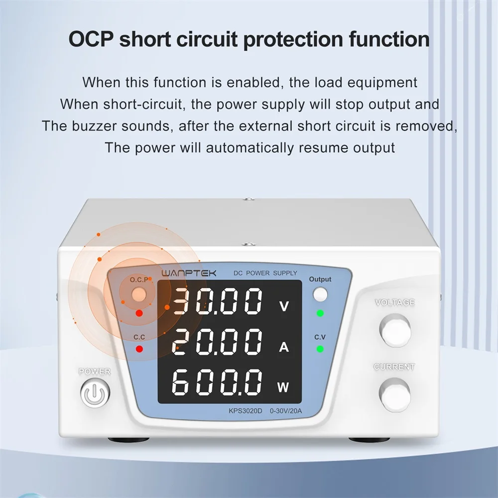 Imagem -03 - Fonte de Alimentação dc de Laboratório Estabilizador Ajustável Regulado Digital Kps6020d 30v 20a 100v 10a 60v 20a
