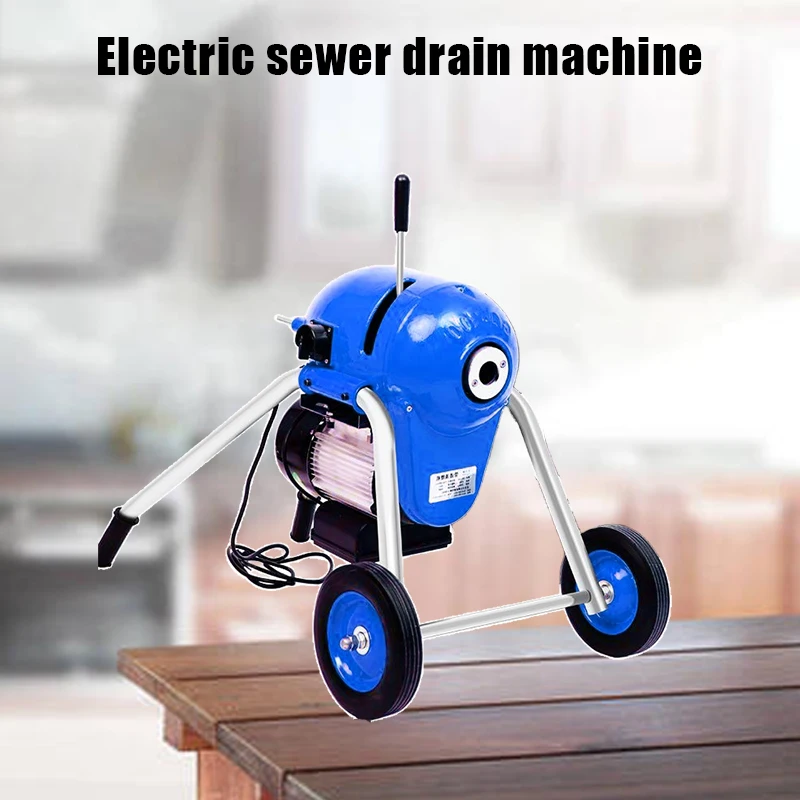 1100W Electric 4\"-8\" Drain Cleaner Machine Manual Sewer Snake Auger with 6 Cutters CW/CCW Control Disposable Home Kitchen Use