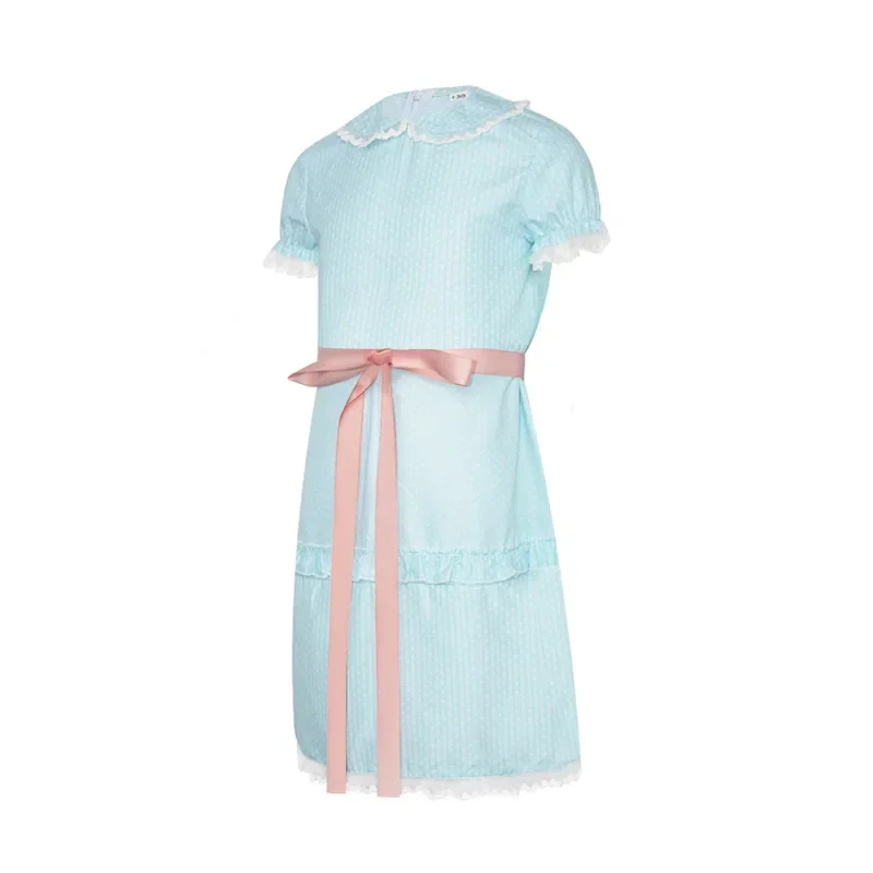 SN66 Movie The Shining Cosplay Costume Grady Twins Disguise Blue Dress for Girls Outfits Halloween Carnival Party Clothes RoW&C@
