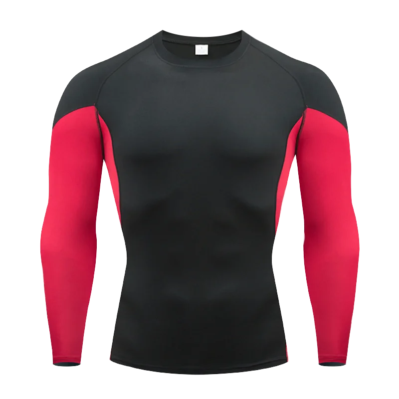 

Men's Quick Dry Breathable Color Blocking Slim Long Sleeve High Stretch Base Layer Outdoor Jogging Fitness Training Activity