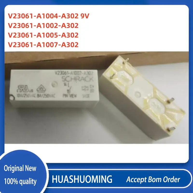 New 5Pcs/LOT   V23061-A1002-A302 5VDC V23061-A1004-A302 9VDC  V23061-A1005-A302 12VDC V23061-A1007-A302 24VDC 4PINS 8A