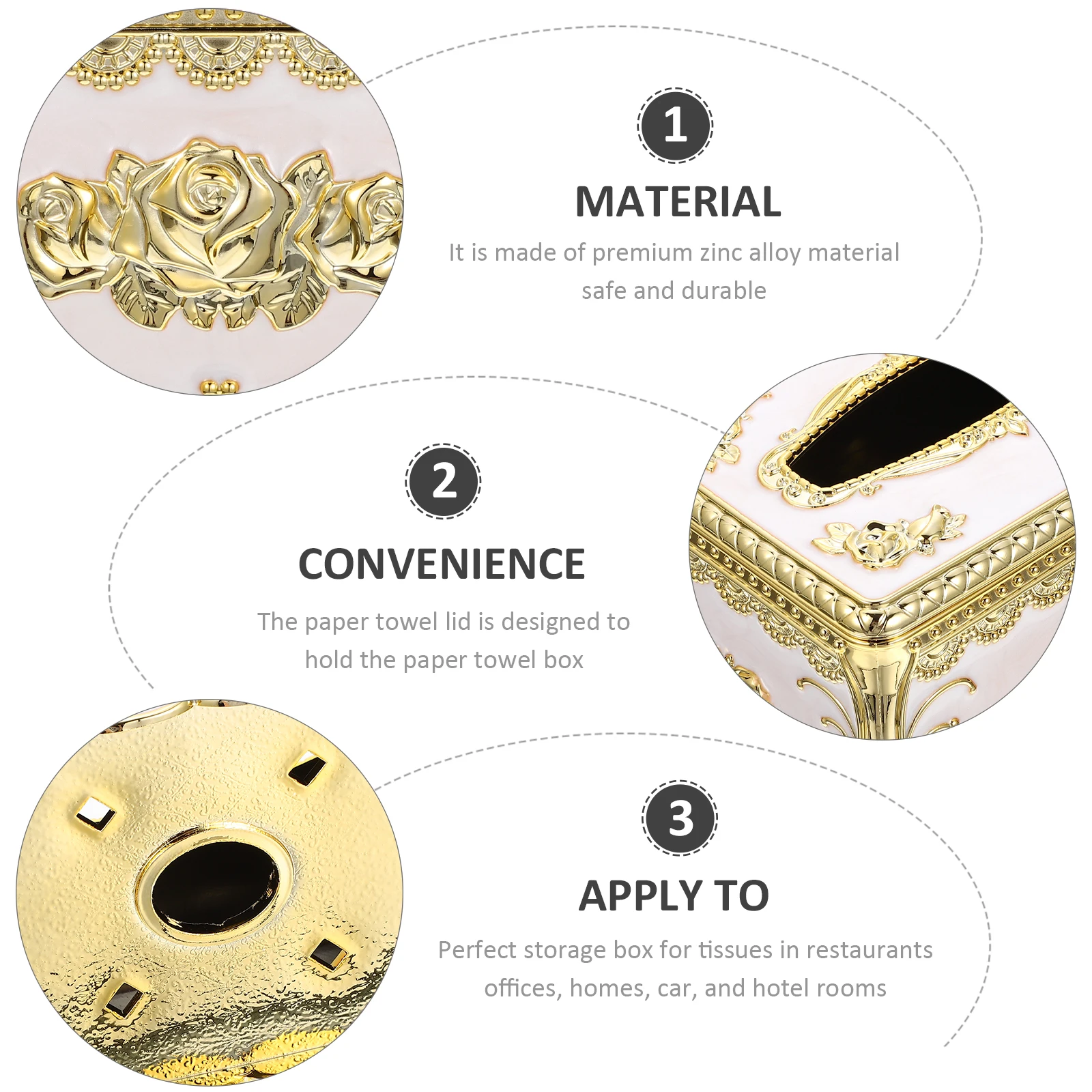 

Zinc Alloy Tissue Box Paper Towel Holder Cube Dispenser Elegant Simple Design Household Restroom Office Car Hotel Room
