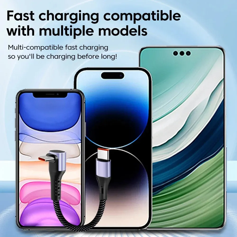 15CM/30CM Short Elbow USB C Cable 66W USB A To Type C Fast Charging Cable for iphone 15 16 Huawei Samsung Xiaomi Power Bank Cord image 6