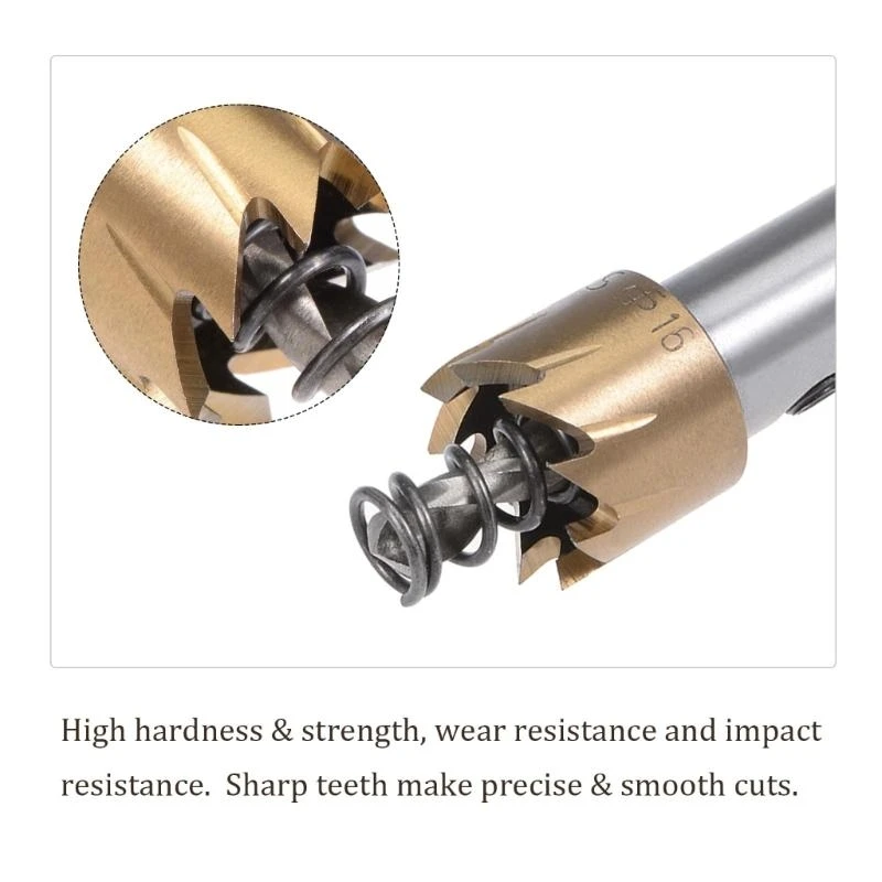 

652F 16mm High Speed Steel Hole Metal Steel Hole Hole Cutter for Thick Metal Stainless Steel Iron Sheet Metal