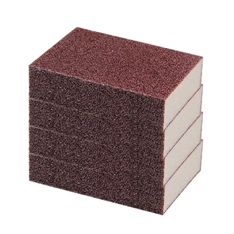 Esponja de esmeril, paquete de 4 esponjas de fregado de Nano carborundo de cuatro lados, eliminador de óxido de sartén resistente, productos de lijado Manual de acero inoxidable