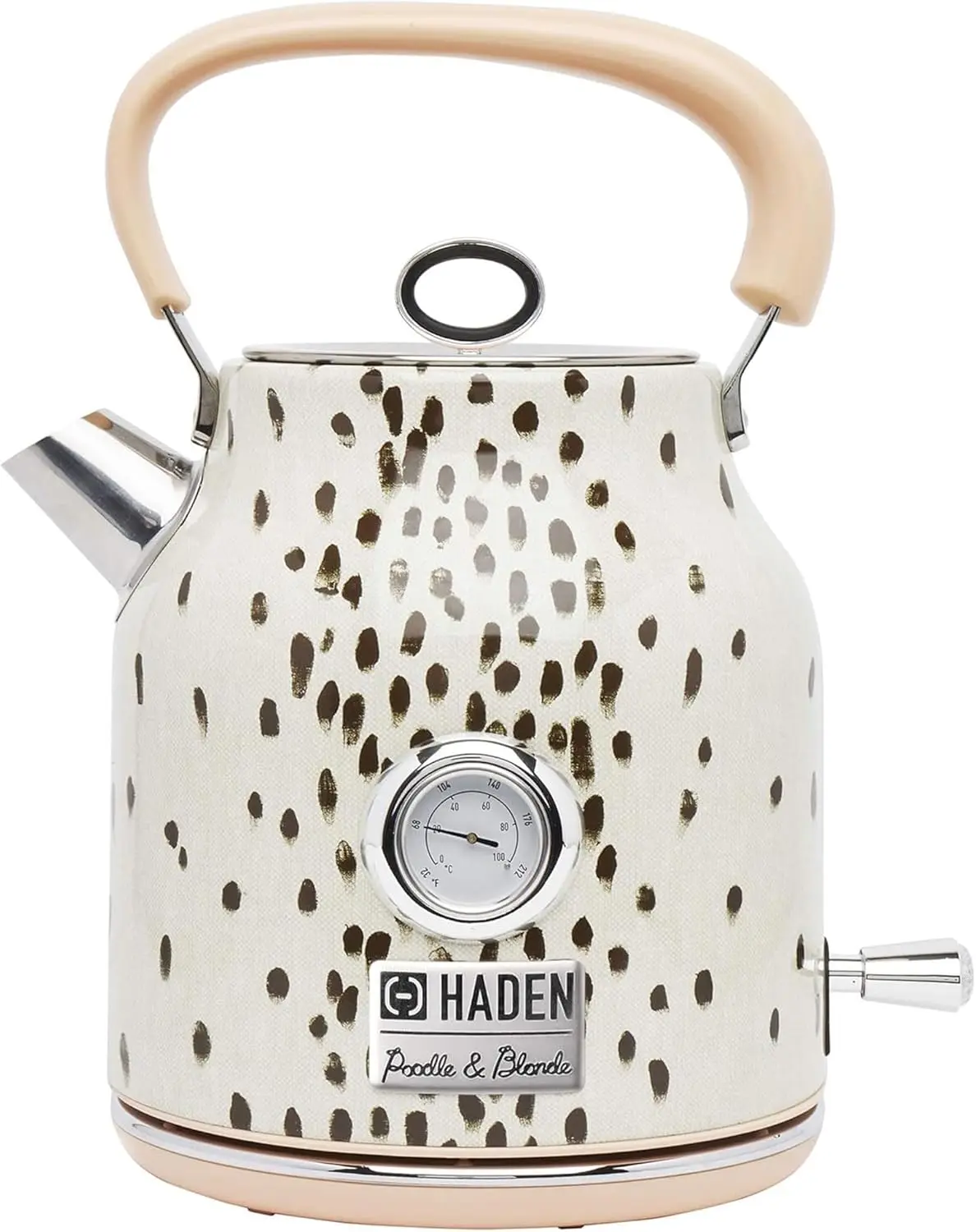 Margate Poodle and Blonde Electric Kettle 1.7 Liter Cordless Stainless Steel with Tottenham Dalmatian Print and Auto Shut Off, M