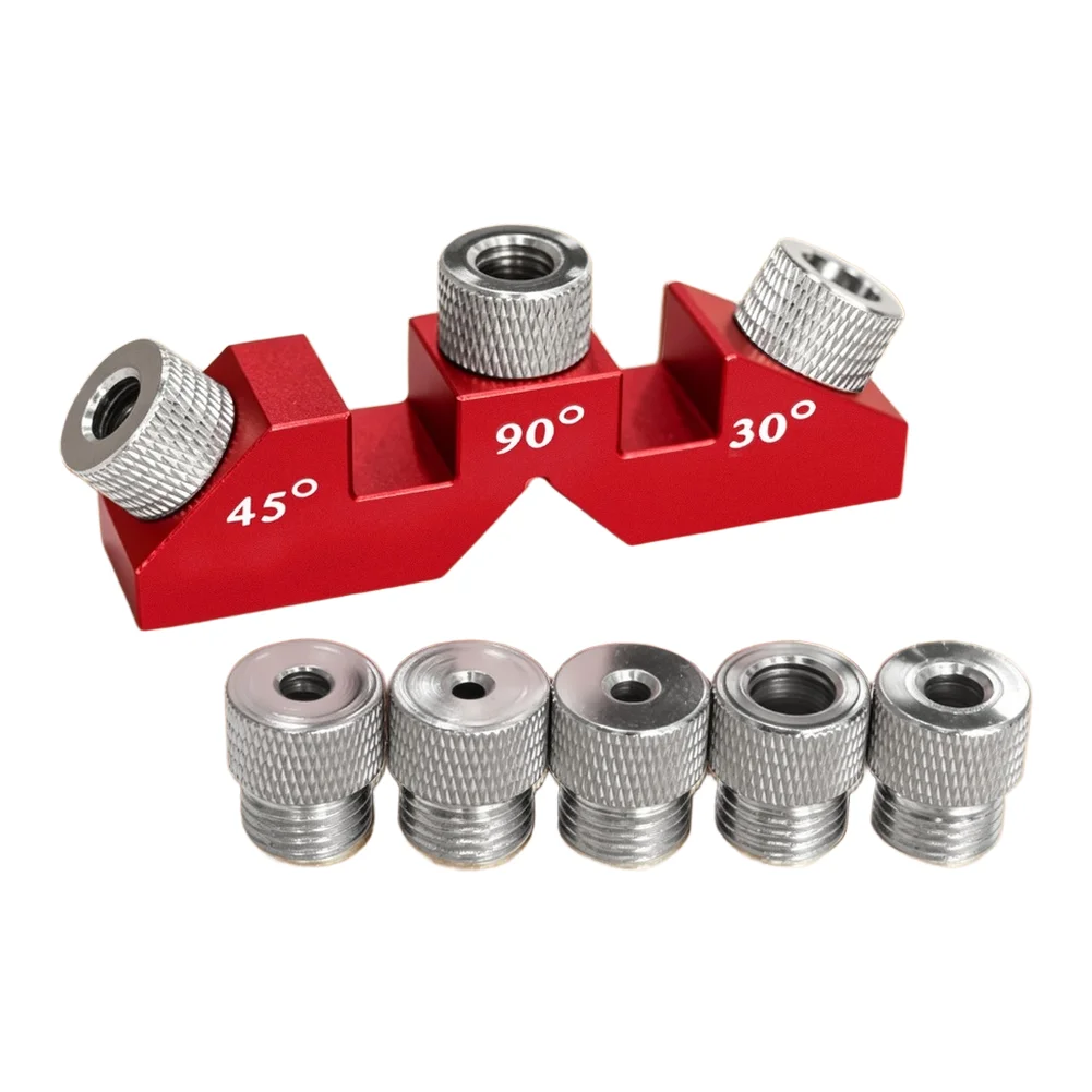 Wood Dowel Jig 30 45 90 Degree Angle Drill Guide Tool Hardened Steel Self Centering Drilling Template For Pocket Hole Woodworkin