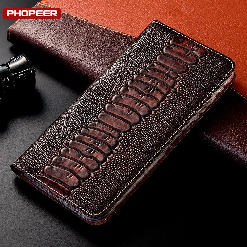 For Cubot Max 3 5 Global Max5 Max3 X70 X90 P80 NFC P60 P50 NOTE 40 50 P 80 X70 90 Flip Case Ostrich Genuine Leather Magnet Cover