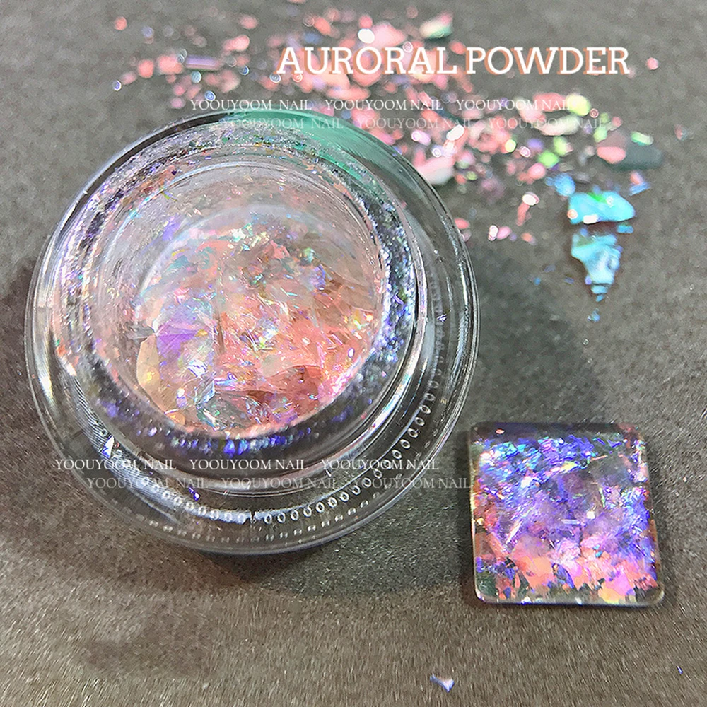 Bottles Aurora Nail Glitter Powder Decoration diy Shining Nails Party Holiday Opal Effect Nail Sequins Chameleon Flakes Glitter