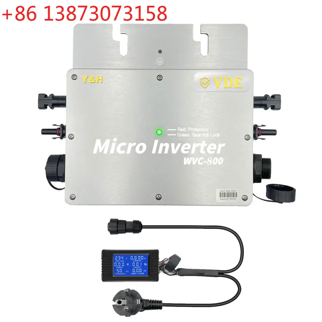 800W Solar Grid Tie Micro Inverter Waterproof IP65 MPPT DC30-42V PV Input AC180-260V Output for 30V 36V Solar Panel
