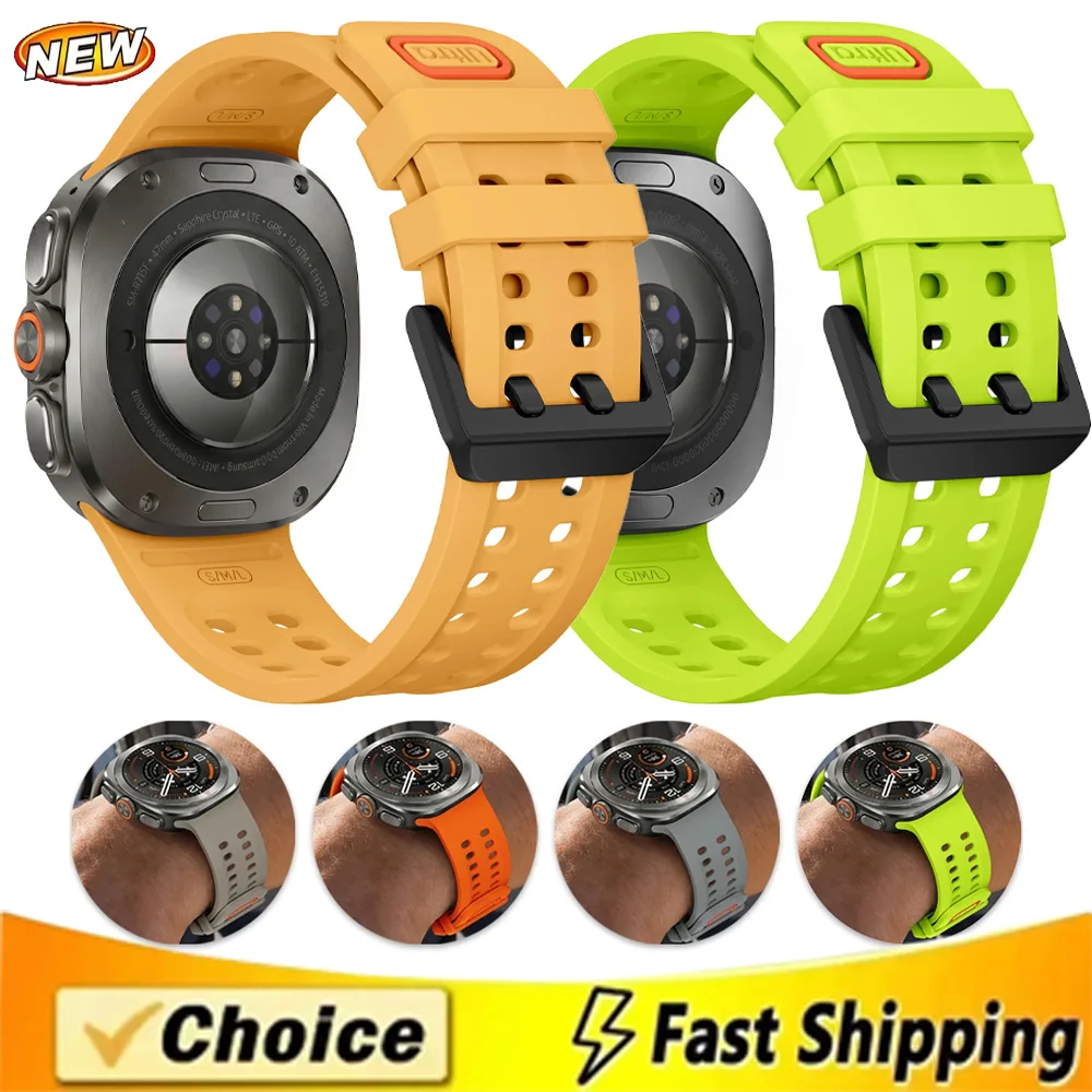 Ocean Silicone band for Samsung Galaxy Watch Ultra 2 Official S trap for Galaxy Watch Ultra 47mm comfortable Sports correa belt