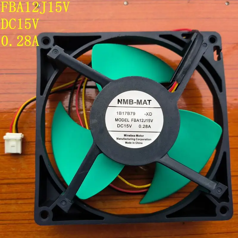 New For NMB-MAT FBA12J15V DC15V 0.28A Three Wires Refrigerator Cooling Fan Motor parts