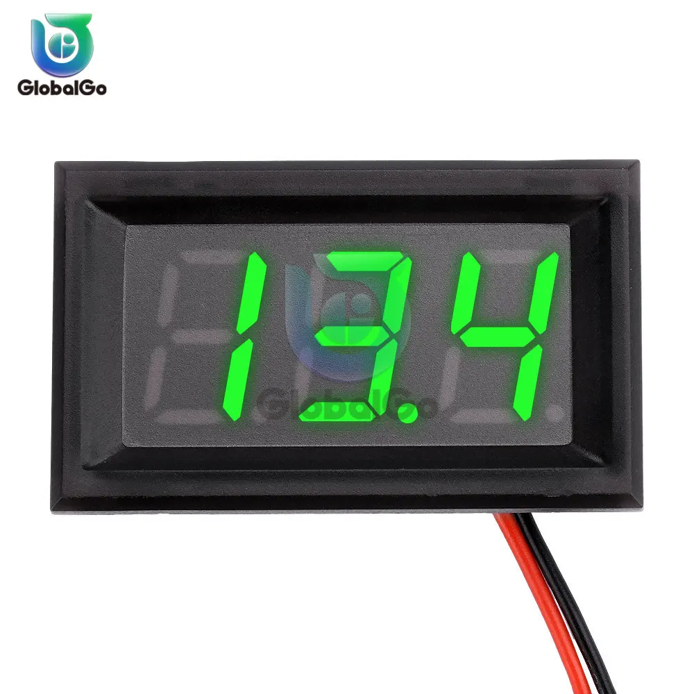 Digital Voltmeter DC 4.5V to 30V Digital Voltmeter Voltage Panel Meter Red/Blue/Green For 6V 12V Electromobile Motorcycle Car