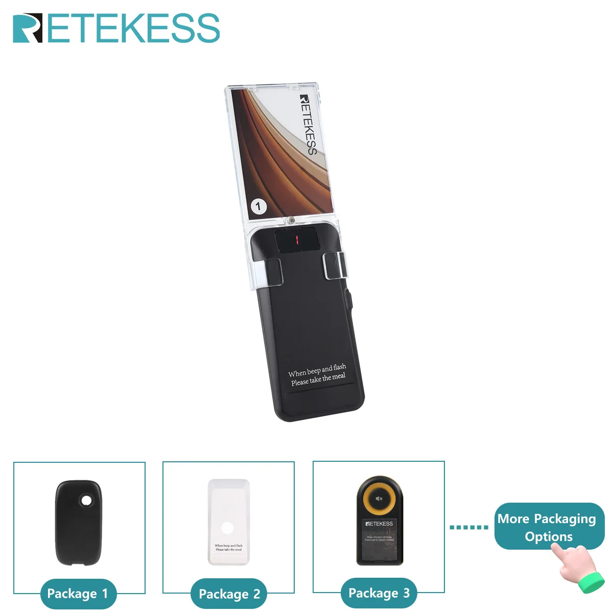 RETEKESS 1 Pcs Square Pager Buzzer Beeper Series Restaurant Pager for TD157 TD175 TD173 Wireless Calling System Cafe Food Court