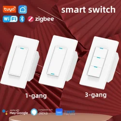 Smart Switch Zigbee US Standard Button Switch Remote Control Alex Voice Control App 1 3 Gang American Neutral Wire Connection