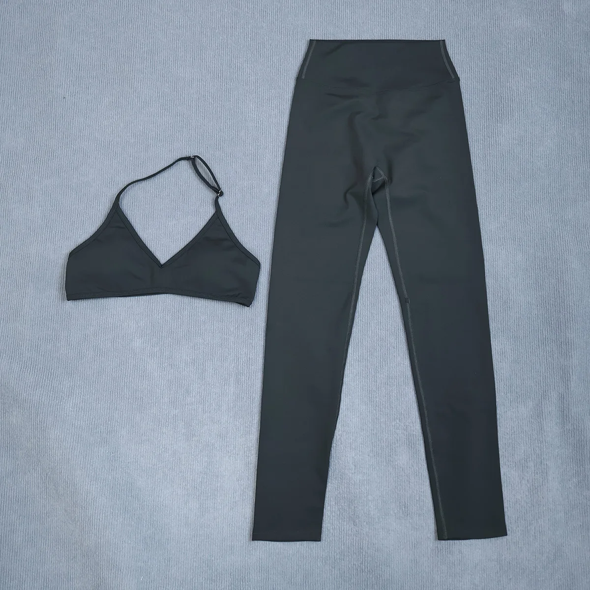 Ctenkevet Hochgeschnittenes Damen-Yoga-Set Schnelltrocknend Atmungsaktive Sommer-Trainingskleidung für Outdoor-Aktivitäten Laufen und Fitness – Detail 15