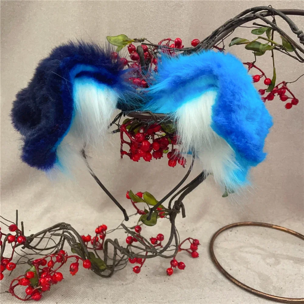 

Custom Handmade Colorful Shiba Inu Dog Ears Hairhoop Headwear Tail Tail-curling Indigo Hristmas Game Party Cosplay Prop