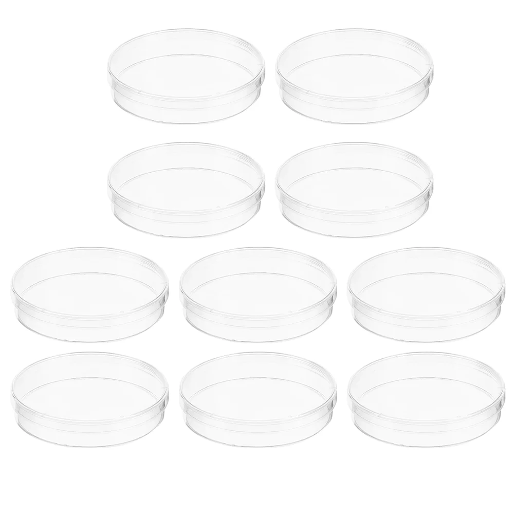 

10 Pcs Lab Dishes Dishes with Lids for Science Sterile Experiment Supplies Petri Cover Laboratory Plastic Plates Tissue