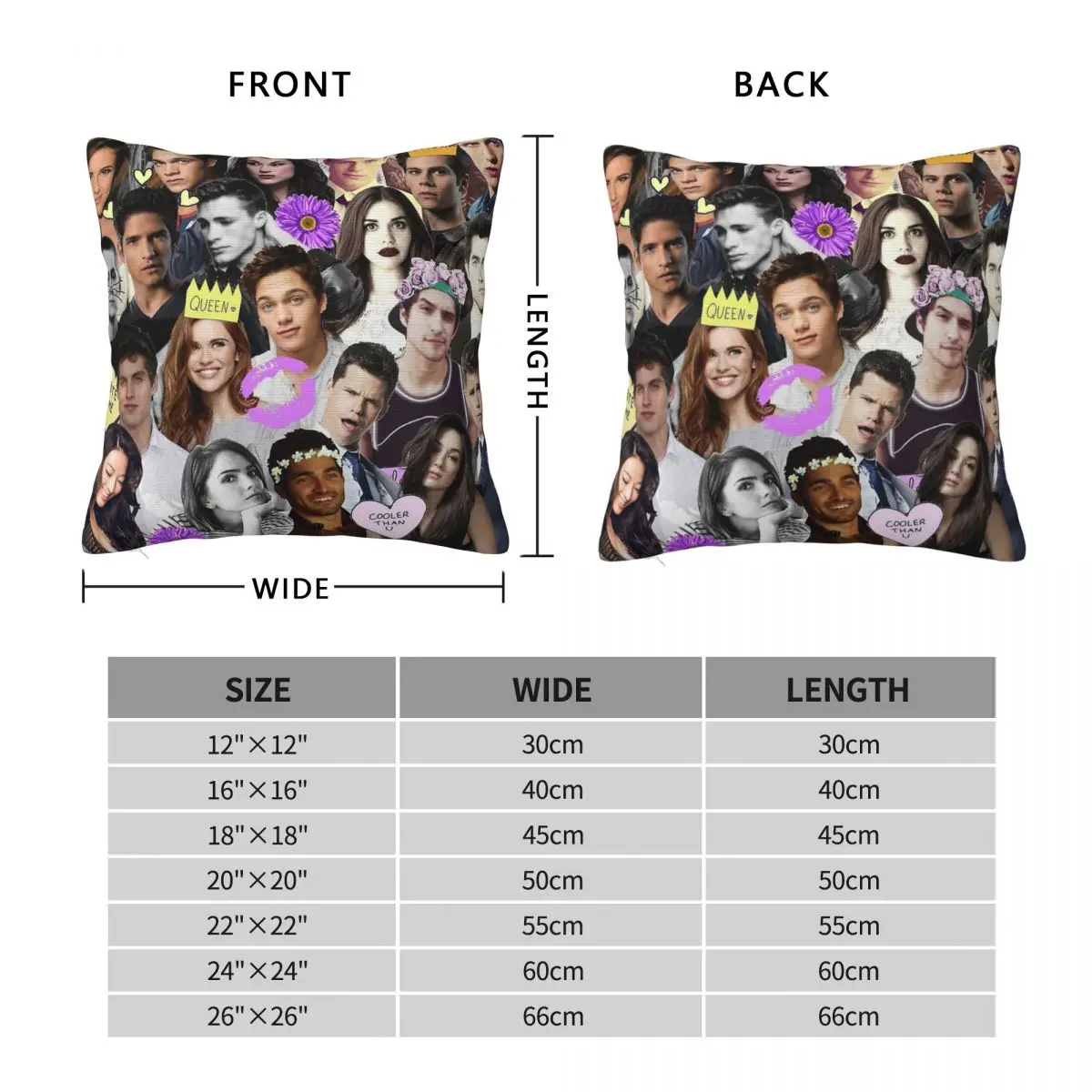 Teen Wolf Collage Square Pillowcase Polyester Linen Velvet Printed Zip Decor Throw Pillow Case Home Cushion Cover 18