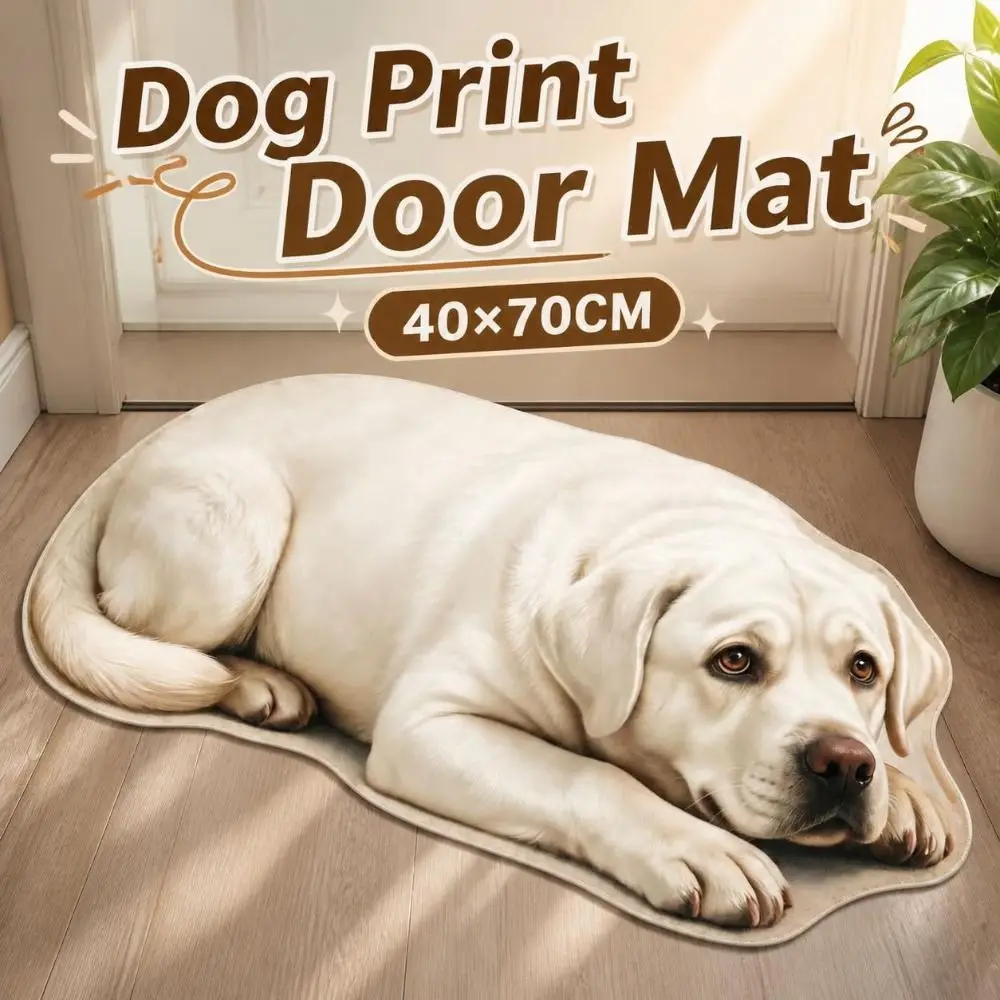 Fun Diatomite Dog Print Door Mat Absorbent Lifelike Animal Floor Rug Non-slip Irregular Pet Doormat Bathroom