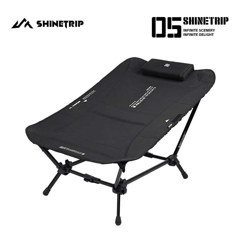 Silla reclinable para exteriores ShineTrip, silla plegable ligera de aleación de aluminio con reposacabezas y respaldo ancho para acampar en la playa