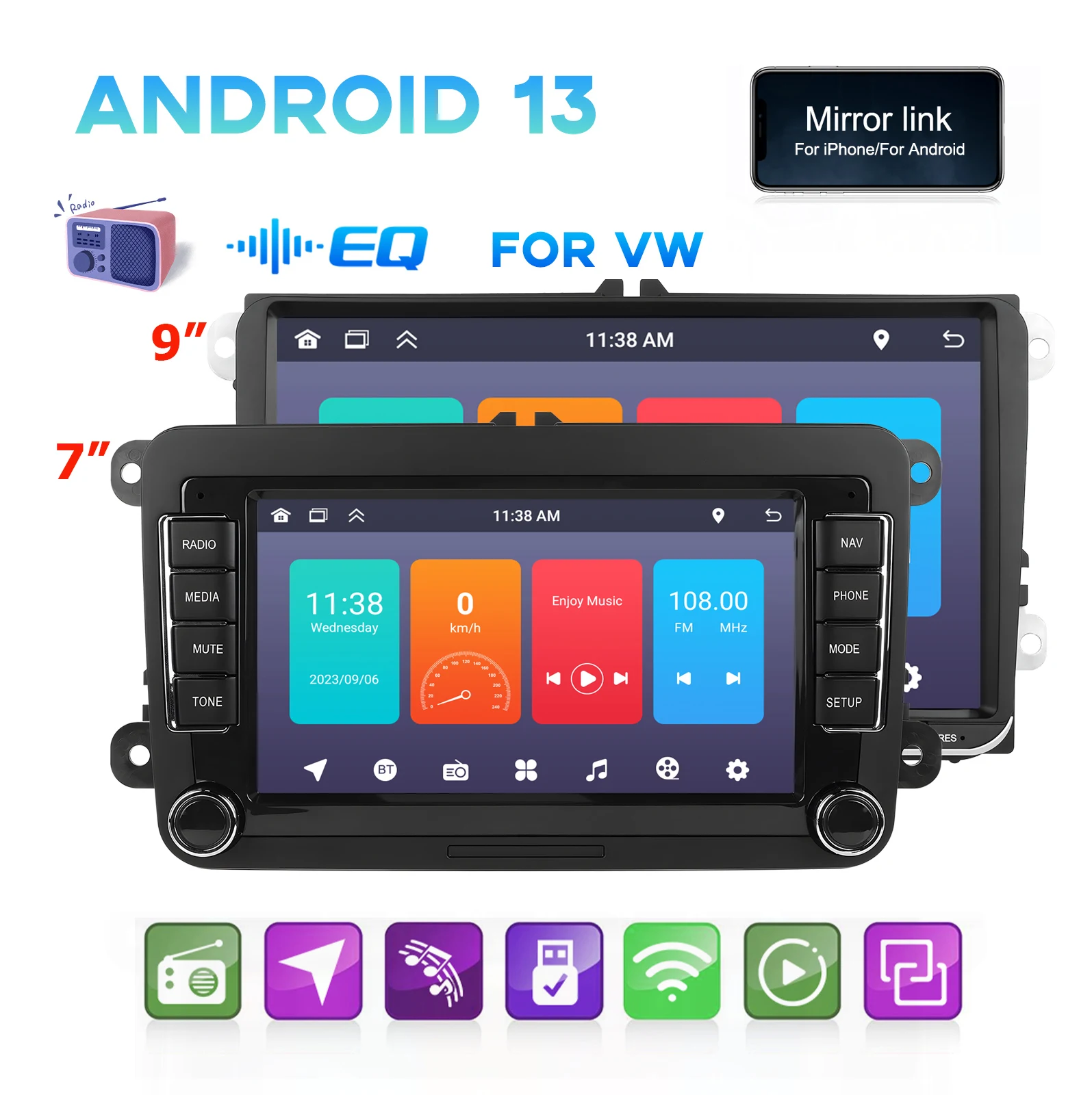 

LeeKooLuu 2 Din Android Car Radio for Volkswagen VW Passat B6 B7 CC Tiguan Touran GOLF 5 6 POLO Auto Multimedia Player GPS Wifi