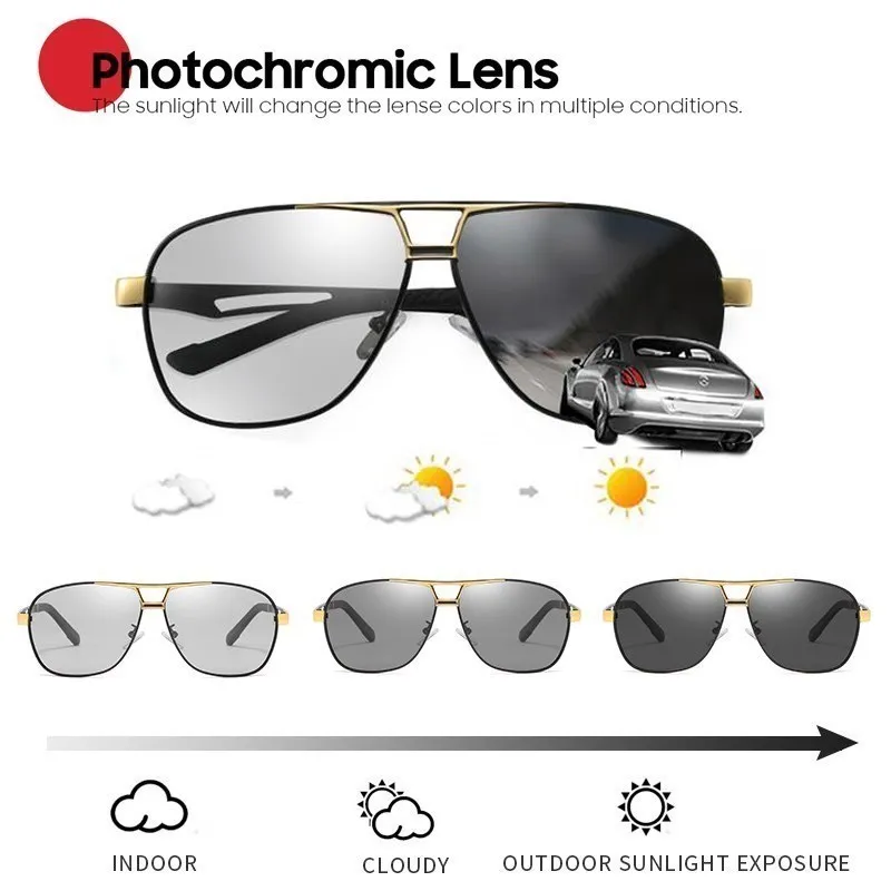 

Fashion Photochromic SunGlasses Brand Designer Men Driveing Luxury Polarization Glasses Women Shades Eyewear UV400 Gafas De Sol