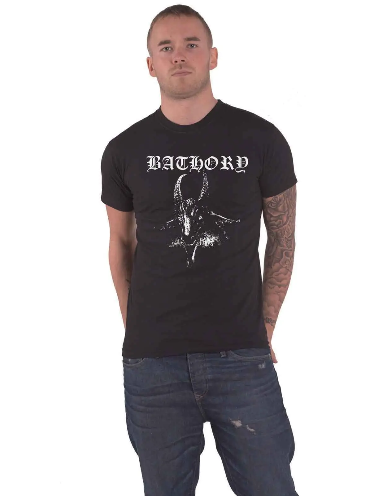 Bathory T Shirt Goat Band Logo Album Tracks Official Mens New Black