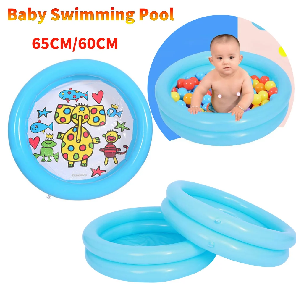 65/60CM Sommer-Baby-Schwimmbecken, aufblasbar, tragbar, für Kinder, Outdoor-Sport, Spielzeug, rundes Becken, Badewanne, Garten, Planschbecken für 0-3 Jahre
