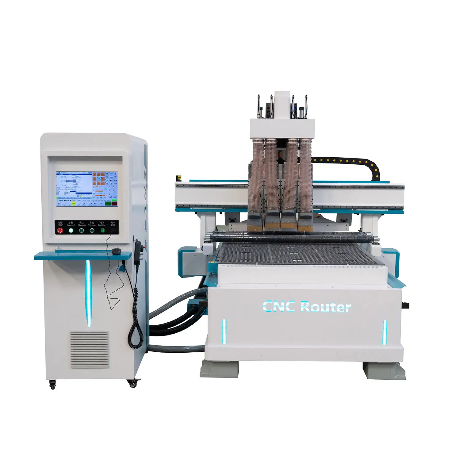 Woodworking CNC Router Machine Four Heads Wood Cutter Furniture Industry