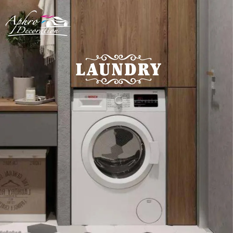 Cheap Sale Laundry Decal Door Sticker Laundry With Scrolls Wall Decoration Home Decor Quality Wallpaper