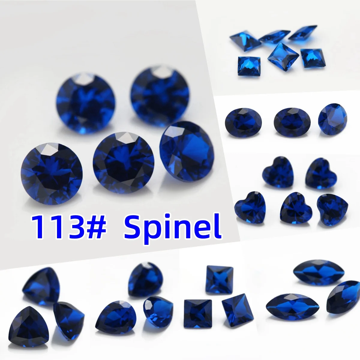 

Synthetic 113# Spinel Marquise Square Round Mix shapes Faceted Gemstone Lad Grow Loose sapphire Beads For Jewelry Making