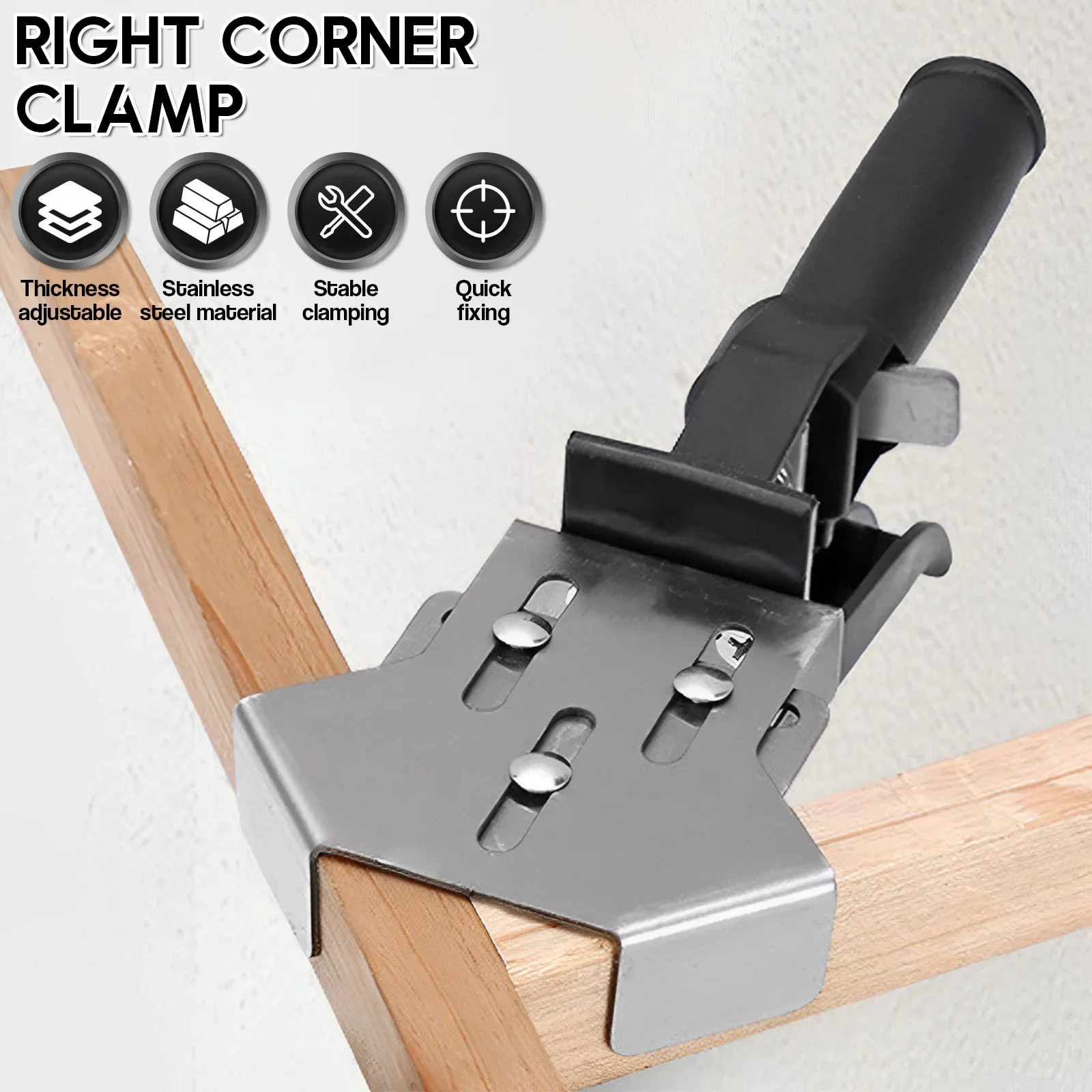 2Pcs Stainless Steel Right Angle Clamp Precise Angle Corner Clamp Firm Clamping 90 Degree Corner Clip for Woodworking
