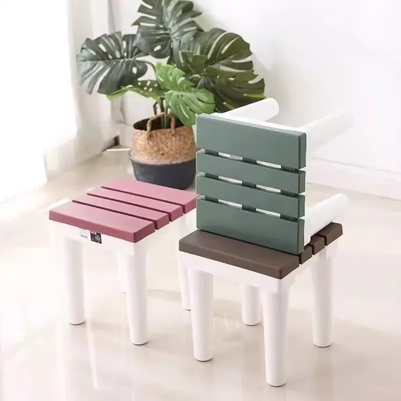 

Plastic Stool Home Furnishing Articles Portable Banquito Banks Bedroom Mobile Black Bathroom Tabouret Bathtub Chair Pink