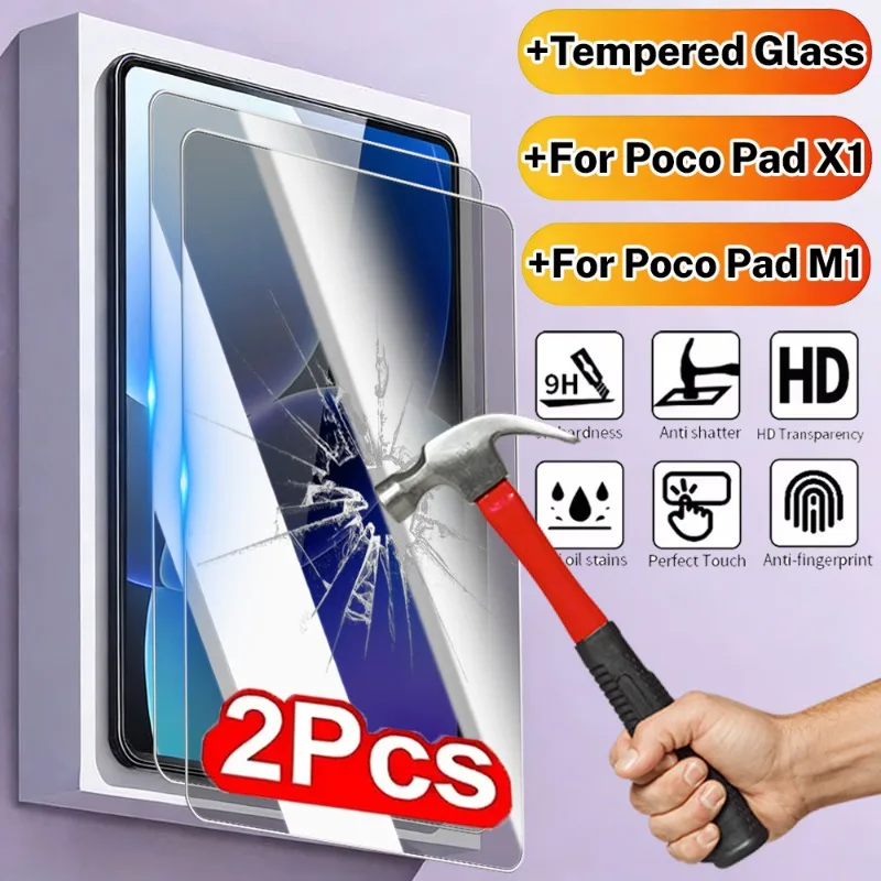 For Xiaomi Poco Pad M1/X1 5G Tempered Glass Screen Protector Tablet Anti Scratch HD Protective Film for Mi POCO Pad Accessories