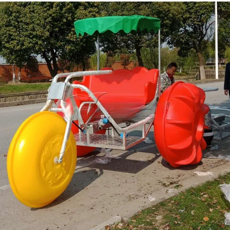 Water Park Sports Equipment Aquatic Tricycle 3 pontoon wheels water tricycle LLDPE material water trike