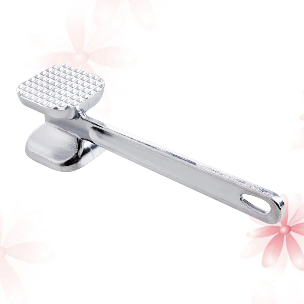 

Meat Tenderizer Hammer Stainless Steel Double Sided Heavy Duty For Steak Chicken Beef Softening Silver Kitchen Tool