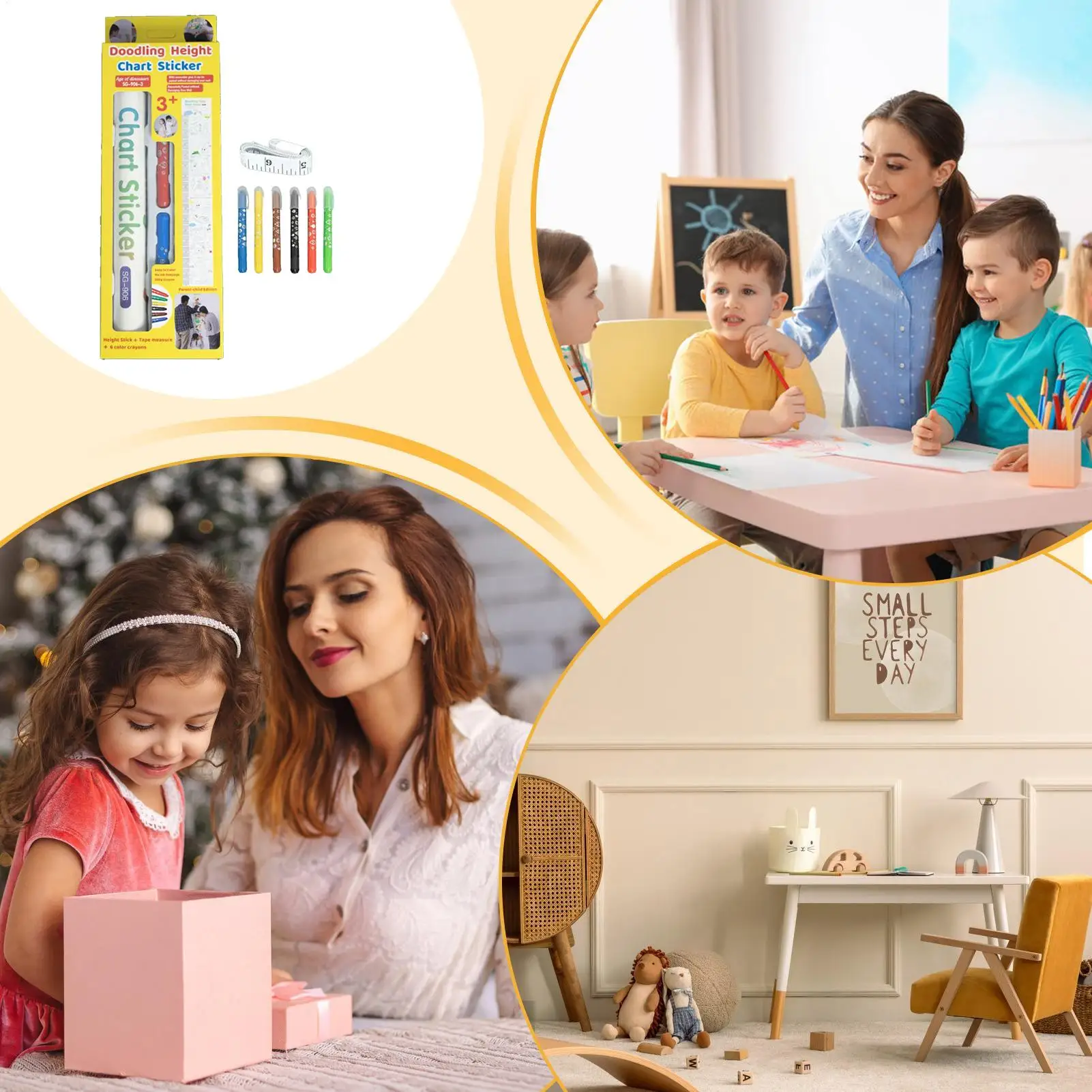 Таблица высоты для стены, наклейка высоты, декоративный инструмент для измерения роста, протираемый для детской спальни, классной комнаты